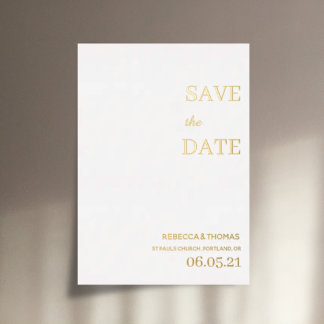 Invitation En Aluminium simple élégant non photo enregistrer la date