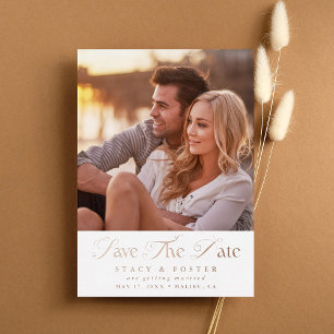 Invitation En Aluminium Simple et élégante photo de mariage Enregistrer la