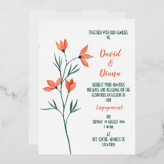 Invitation En Aluminium Simple Floral