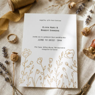 Invitation En Aluminium Simple mariage aux fleurs sauvages