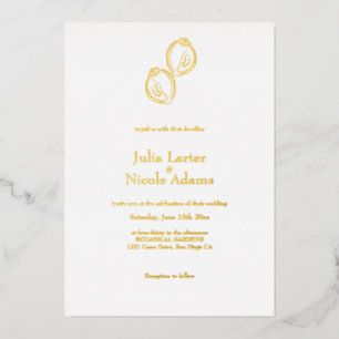 Invitation En Aluminium Simple Mariage minimaliste des coquillages marins