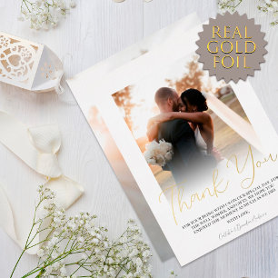 Invitation En Aluminium Simple Mariage Moderne Photo De Couple En Or Blanc