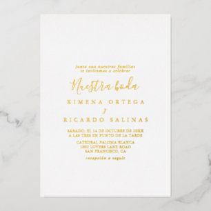 Invitation En Aluminium Simple minimaliste Nuestra Boda Mariage 