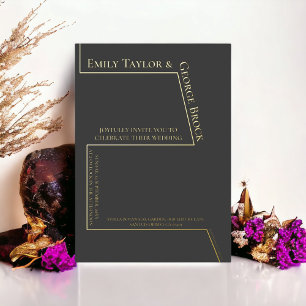 Invitation En Aluminium Simple moderne Funny élégant minimaliste Mariage o