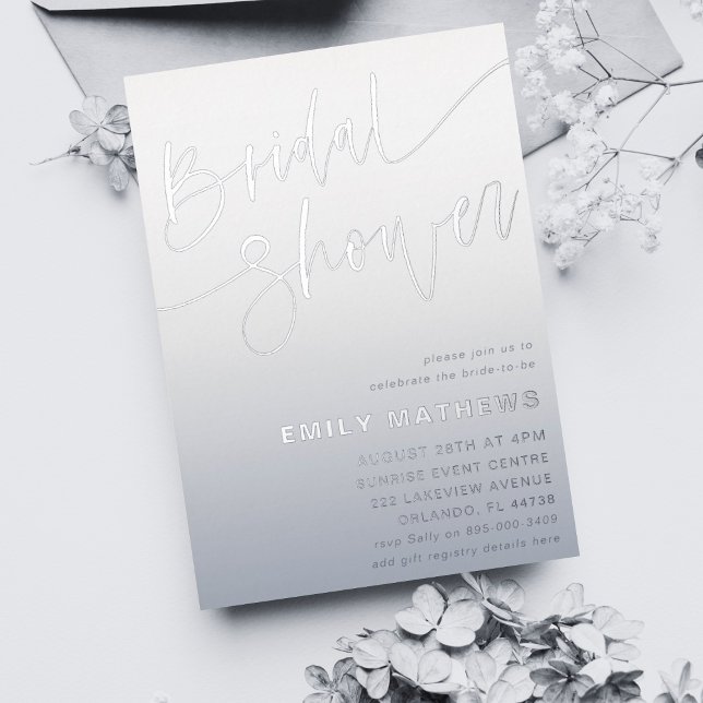 Invitation En Aluminium Simple Papeterie de Mariage avec Calligraphie Bleu (Créateur téléchargé)