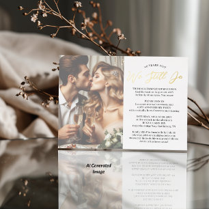 Invitation En Aluminium Simple Photo de renouvellement de vœux de mariage
