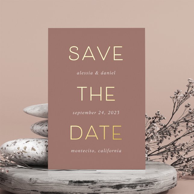 Invitation En Aluminium Simple Statement | Foil Save the Date Card (Créateur téléchargé)