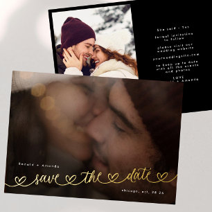 Invitation En Aluminium Site Web de Mariage avec Photo de Sauvegarde de Da