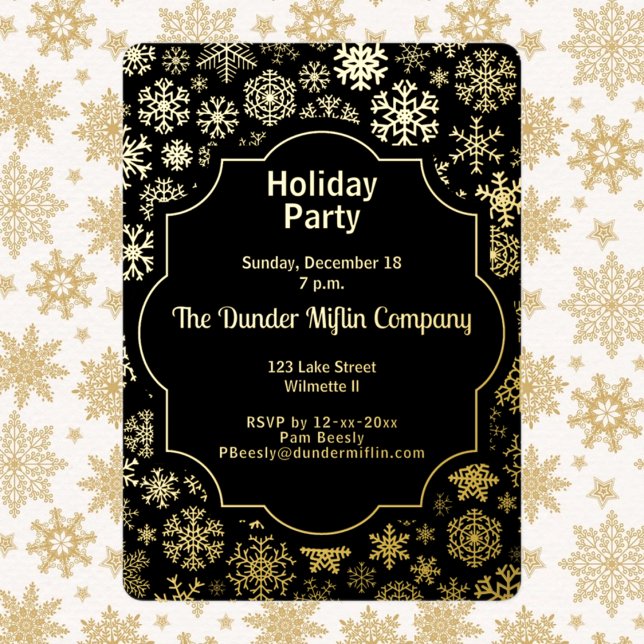 Invitation En Aluminium Snowflake Fête (Créateur téléchargé)