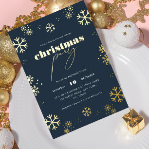 Invitation En Aluminium Snowflic Gold Script Entreprise Noël