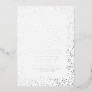 Invitation En Aluminium Soirée de flocage d'argent élégant Foil de neige F