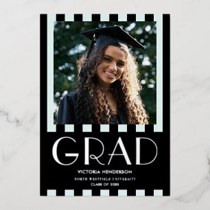 Invitation En Aluminium Soirée de graduation photo minimaliste moderne et