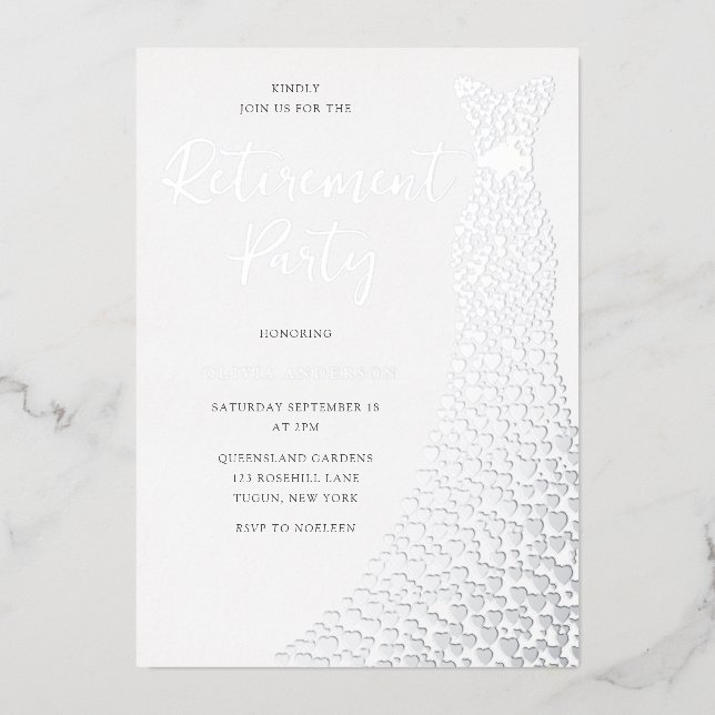 Invitation En Aluminium Soirée de la robe d'huile d'argent (Recto)