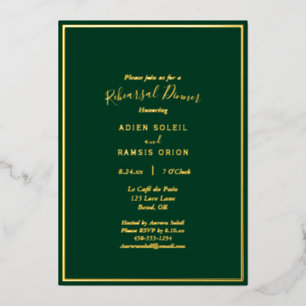 Invitation En Aluminium Soirée de répétition Mariage moderne et verte