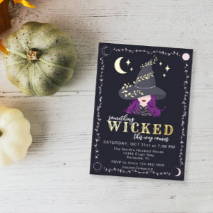 Invitation En Aluminium Soirée d'Halloween de la Sorcière Méchante 