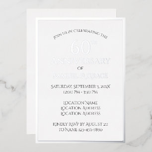 Invitation En Aluminium Soirée du 60e anniversaire du Mariage