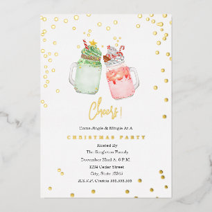 Invitation En Aluminium Soirée festive Milkshakes Noël