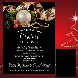 Invitation En Aluminium Soirée Gold Silver Black à la mode