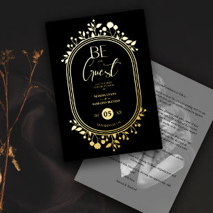 Invitation En Aluminium Sois notre Invité Cadre Fantaisie Mariage Noir Bra