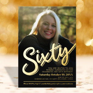Invitation En Aluminium Soixante-60e anniversaire personnalisation script