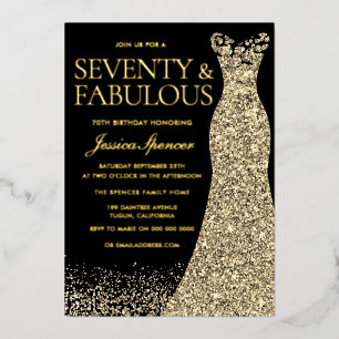 Invitation En Aluminium Soixante-dix & Fabuleux Anniversaire 70 ans en feu