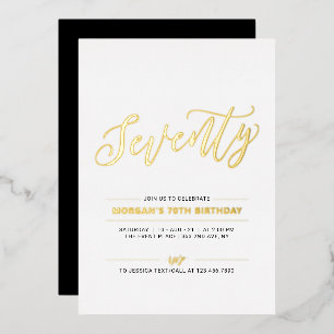 Invitation En Aluminium Soixante-dix Moderne Fête d'anniversaire 70 ans