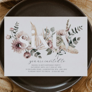 Invitation En Aluminium Soixante fleurs - 60e anniversaire - Argent
