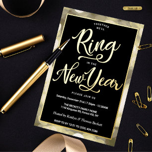 Invitation En Aluminium Sonnez la nouvelle année   Soirée du Nouvel An Rée