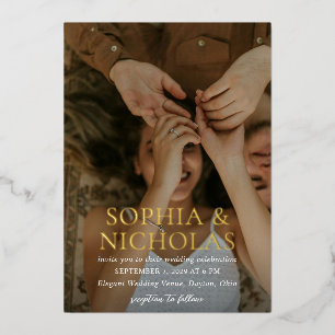 Invitation En Aluminium Sophia Photo Mariage moderne