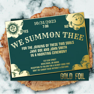 Invitation En Aluminium Spirit Board Halloween Mariage gothique et douche