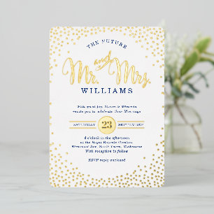 Invitation En Aluminium STYLE MODERNE MARIAGE mini confetti or marine