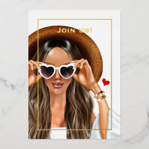 Invitation En Aluminium Summer Gold Bachelorte