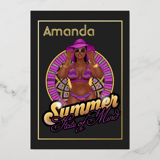 Invitation En Aluminium Summer State of Mind Beach Anniversaire Party (Recto)