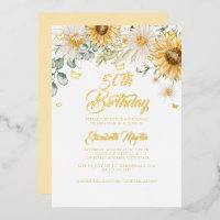 Sunflower Gold Butterfly 50th Birthday Party