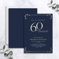 Surprise 60 & Fabulous Blue & Gold Birthday