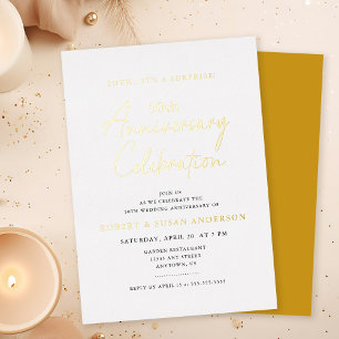 Invitation En Aluminium Surprise Minimaliste Moderne pour les 50 ans de Ma