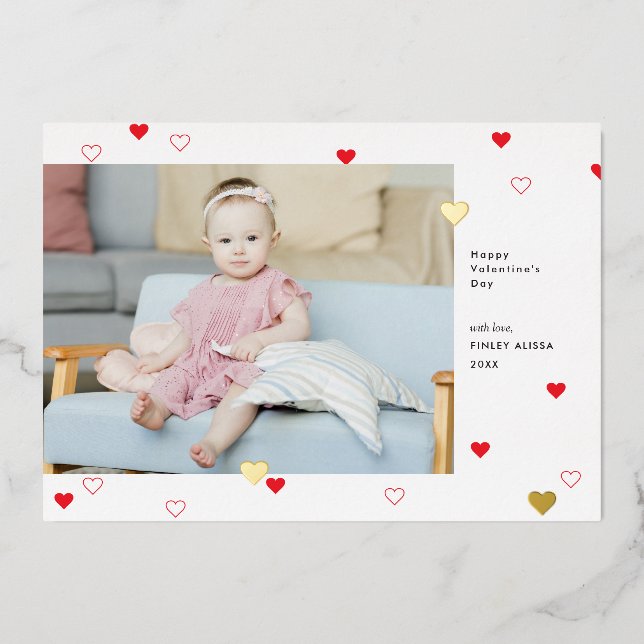 Invitation En Aluminium Sweet Red Hearts Heureuse Sainte-Valentin Photo (Recto)