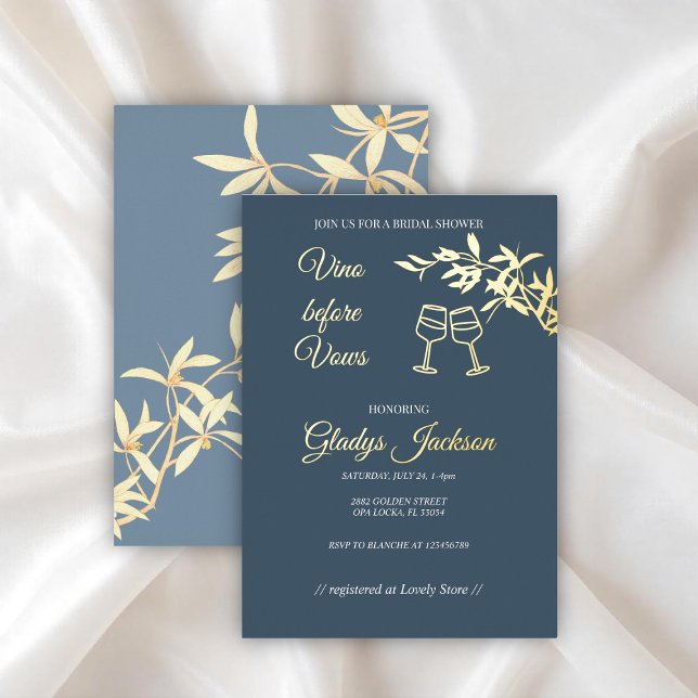 Invitation En Aluminium Symphonie florale intemporelle Vino avant Vows (Créateur téléchargé)