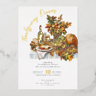 Invitation En Aluminium Table Bountiful Rustic Thanksgiving Diner Citrouil