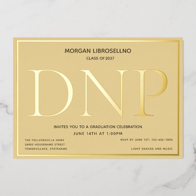 Invitation En Aluminium Tan Gold DNP Graduation (Recto)