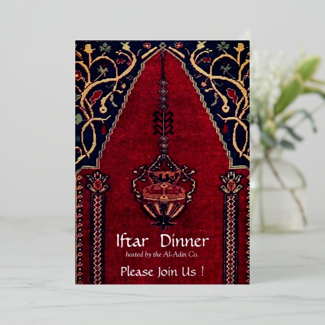 Invitation En Aluminium Tapis oriental Mosquée  - dîner iftar (Debout devant)