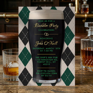 Invitation En Aluminium Tchin & Bières Guinness Pint Enterrement de Vie de