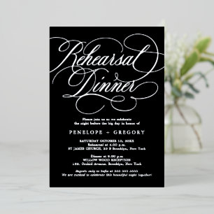 Invitation En Aluminium Temps de calligraphie moderne Dîner de répétition 