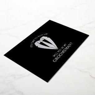 Invitation En Aluminium Tenue de Mariage Argentée et Chemise avec Cravate