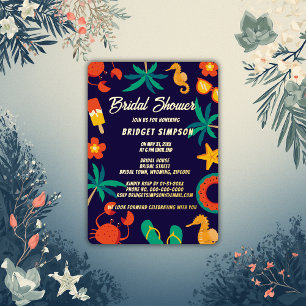 Invitation En Aluminium tenue de soirée bleu marine plage côtière estivale