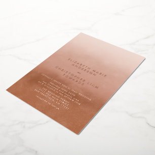 Invitation En Aluminium Terracotta Ombre Minimaliste Boho Mariage Rose or