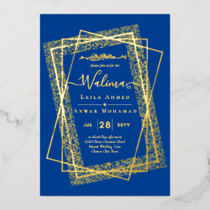 Invitation En Aluminium Texte du cadre de l'or Nikah Walima Mariage islami