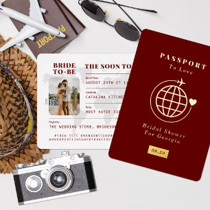 Invitation En Aluminium Thème de voyage pour un mariage : Passeport de l'a