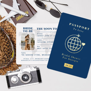 Invitation En Aluminium Thème de voyage pour un mariage : Passeport de l'a