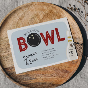 Invitation En Aluminium Thème Rétro Vintage de Bowling pour Soirée d'Anniv